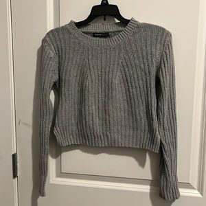 grey cropped sweater